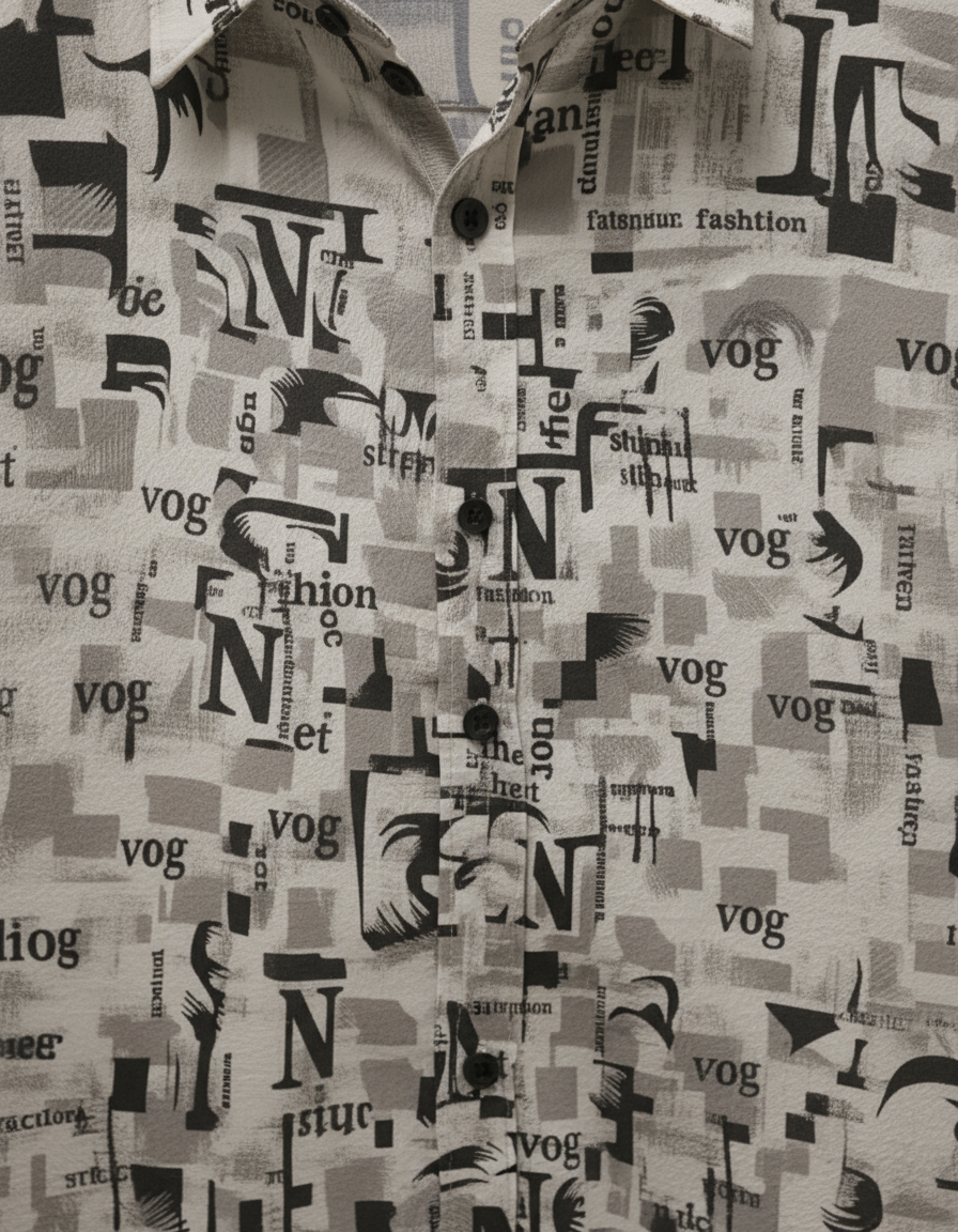 Spread Collar Short Sleeve Abstract Print Shirt – Stylish Men's Casual Cotton Summer Shirt